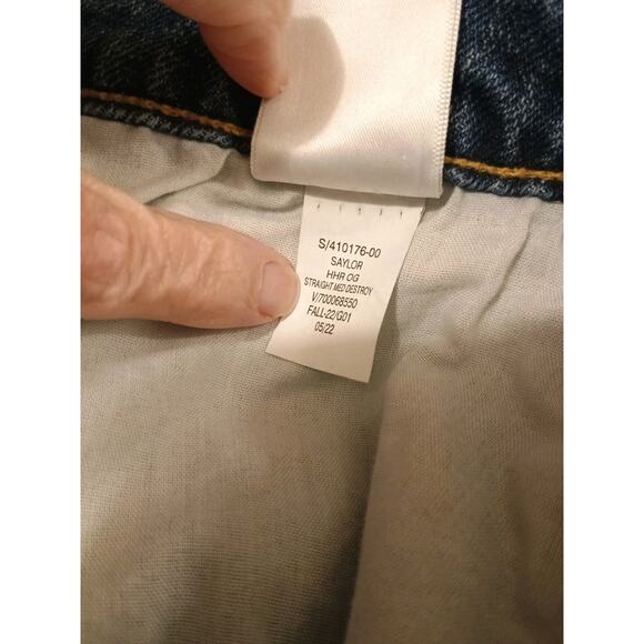 Old Navy‎ O.G. Straight High Rise Ankle Raw Hem Ripped Women's Size 16 Tall #6 - Picture 9 of 10